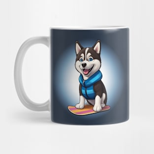 Power Husky Snowboarder Mug